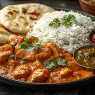 Chicken Curry with rice & naan