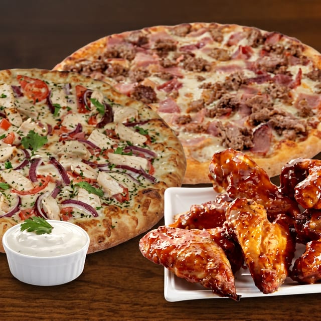 Pizzas and Mixed Chicken.